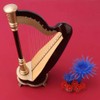 TOTITOM Musical Instrument Model, Collectible Figurines, 25cm Miniature Wooden Harp