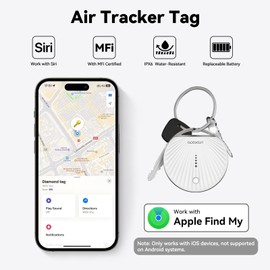 aceyoon Smart Air Tag Tracker Pack of 2, Key Finder Compatible with Apple Find My App (iOS Only), Bluetooth Key Finder for Luggage/Bags/Suitcase/Wallet