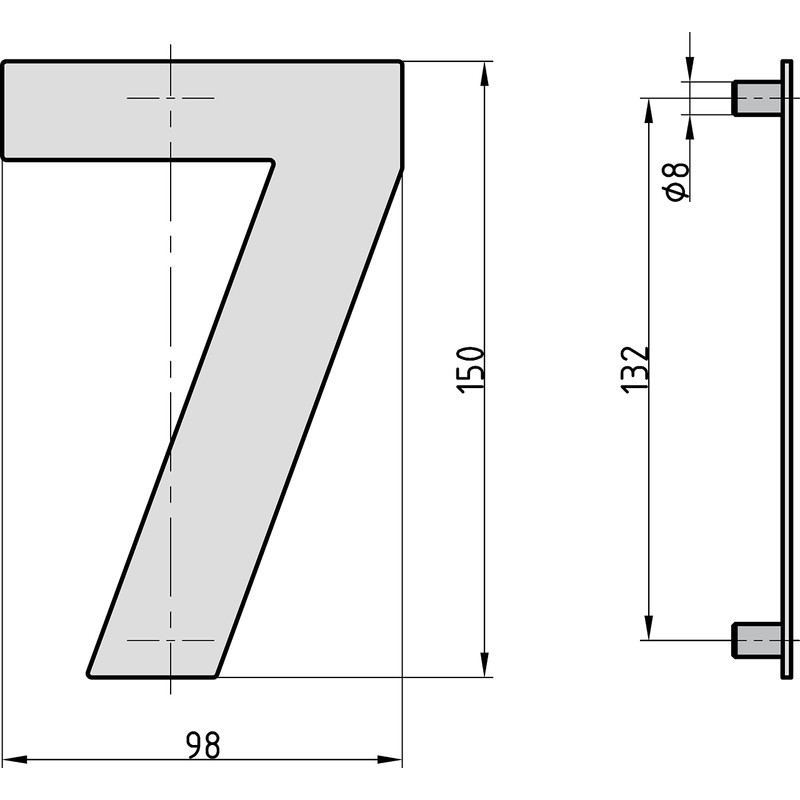 BASI House numbers made of steel in anthracite, numbers 0-9,