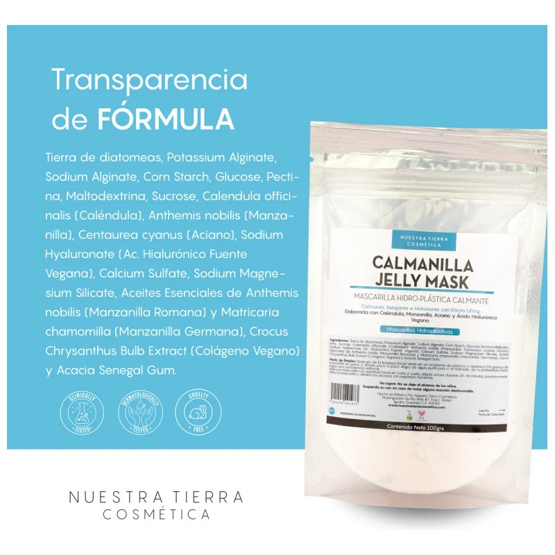 🔥 Mascarilla hidro plástica calmante caléndula y manzanilla tipo de