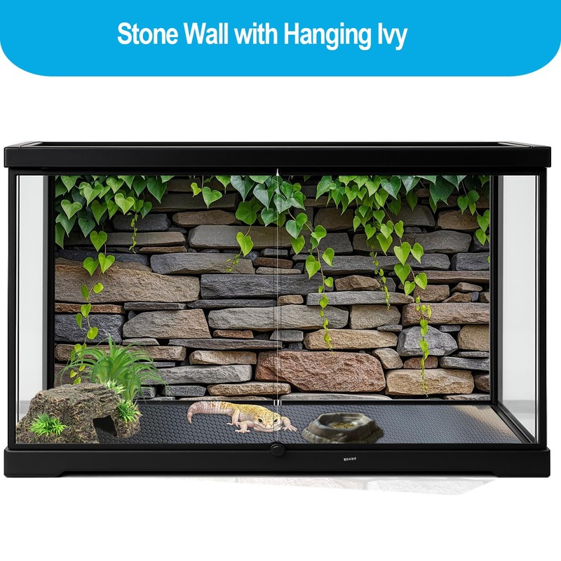 Duedusto 3 Pcs Reptile Tank Background, Bearded Dragon Tank Accessories,