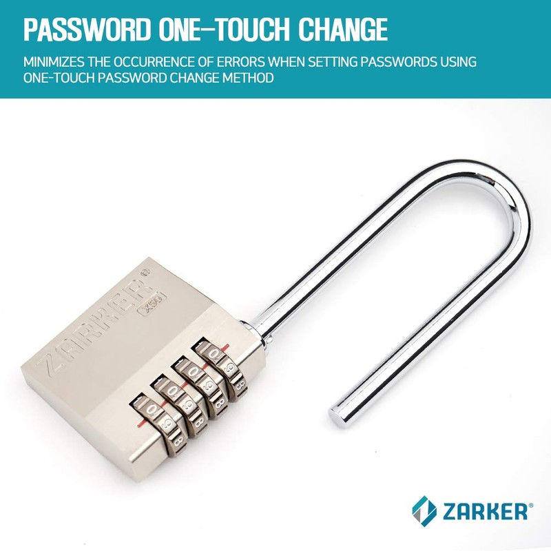 Zarker X50L - 4 Digit Heavy Duty Long Shackle Combination