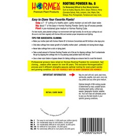 Hormex Rooting Powder #8 - Contains 0.8 IBA Rooting Hormone for Plant Cuttings, Effective Root Hormone Used for Moderately Difficult to Root Plants, Free of Alcohol, Dye, and Preservatives, 21 Grams