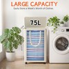 Slim Laundry Hamper with Wheels,20 Gal (75L) Rolling Laundry Basket