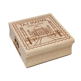 Taj Mahal Agra India Destination Travel Square Rubber Stamp for Stamping Crafting - 1.25in Small