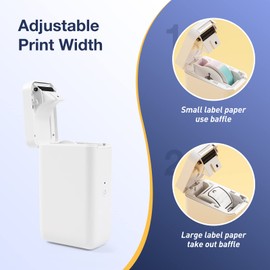 NIIMBOT D101 Label Makers with 1 Roll 0.47''x1.57'' Tape, Portable Smart Sticker Printer for Home Office School Use, Mobile Phone Editable, Adjustable Print Width 0.5 to 1 Inch, White