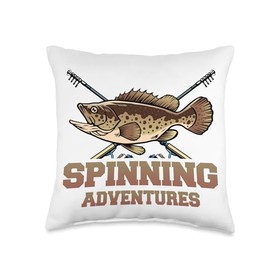 Angler, Fischer, Angel Fish Fish Outifts And Gifts Angel, Angler Fisherman Outfit Bass Fishing Throw Pillow, 16x16, Multicolor