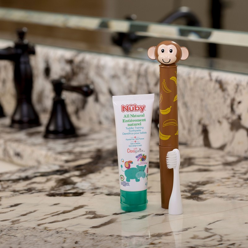 Nuby Electric Toothbrush with Animal Character, Monkey