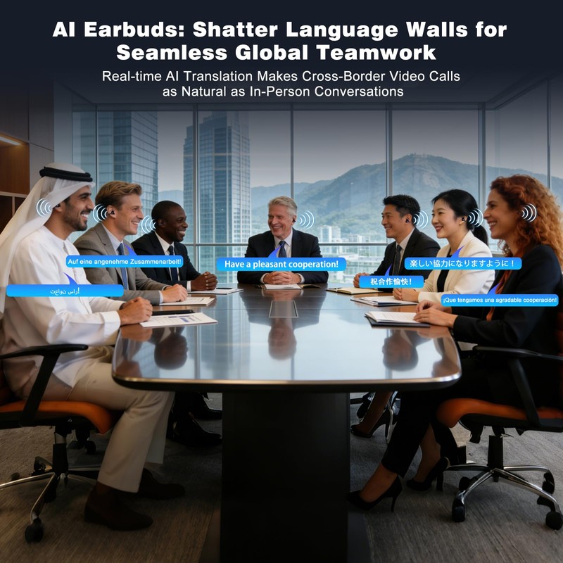 poodays AI Translation Earbuds Real Time, 164 Languages Translator Earbuds,