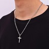 Fiusem Cross Necklace for Men, Stainless Steel Mens Cross Necklaces