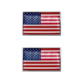 Elektroplate 2 Mini American Flag OEM Chrome Emblems for Motorcycles, Watercrafts, and Decorations | Universal Fit at 2.2" x 1.4" | Weatherproof | 2-Pack