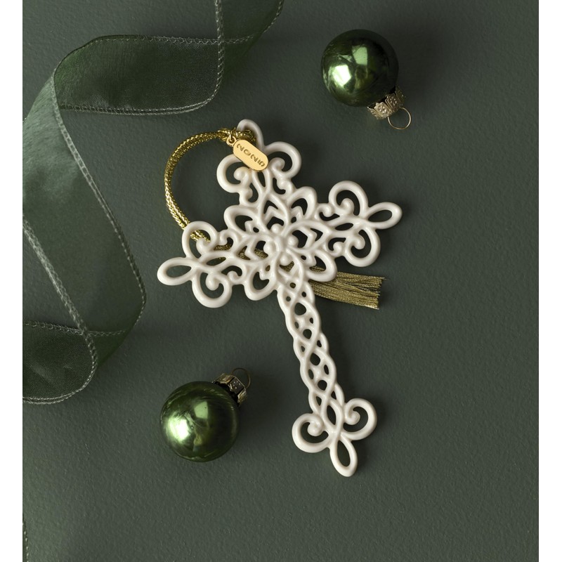 Lenox Ornament, 2025 Snow Fantasies Cross Ornament, Made from Porcelain