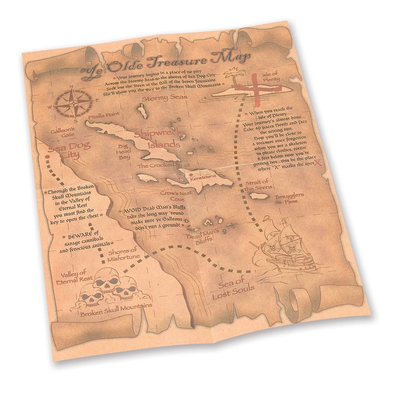 Bristol Novelty BA997 Pirate Treasure Map, Unisex-Adult, One Size