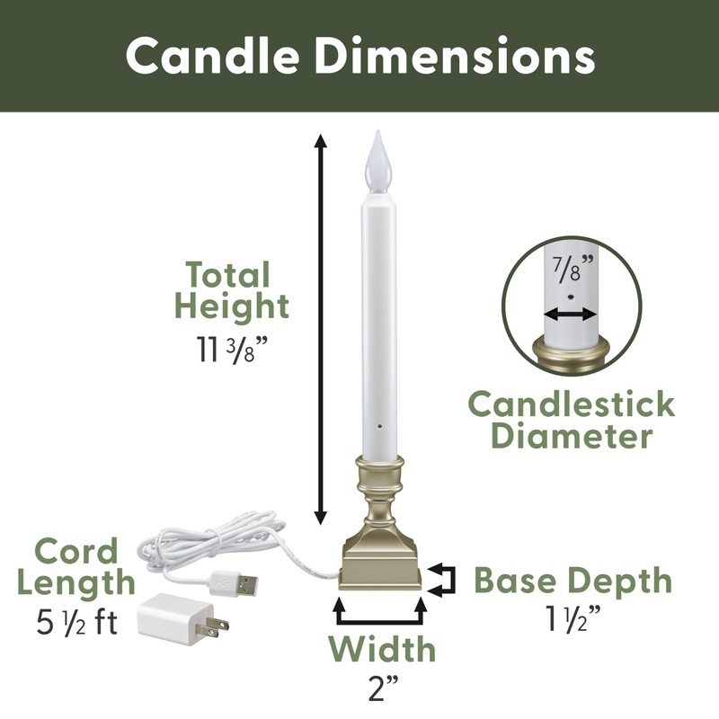 612 Vermont LED Electric Window Candles with Bright Hot Spot,