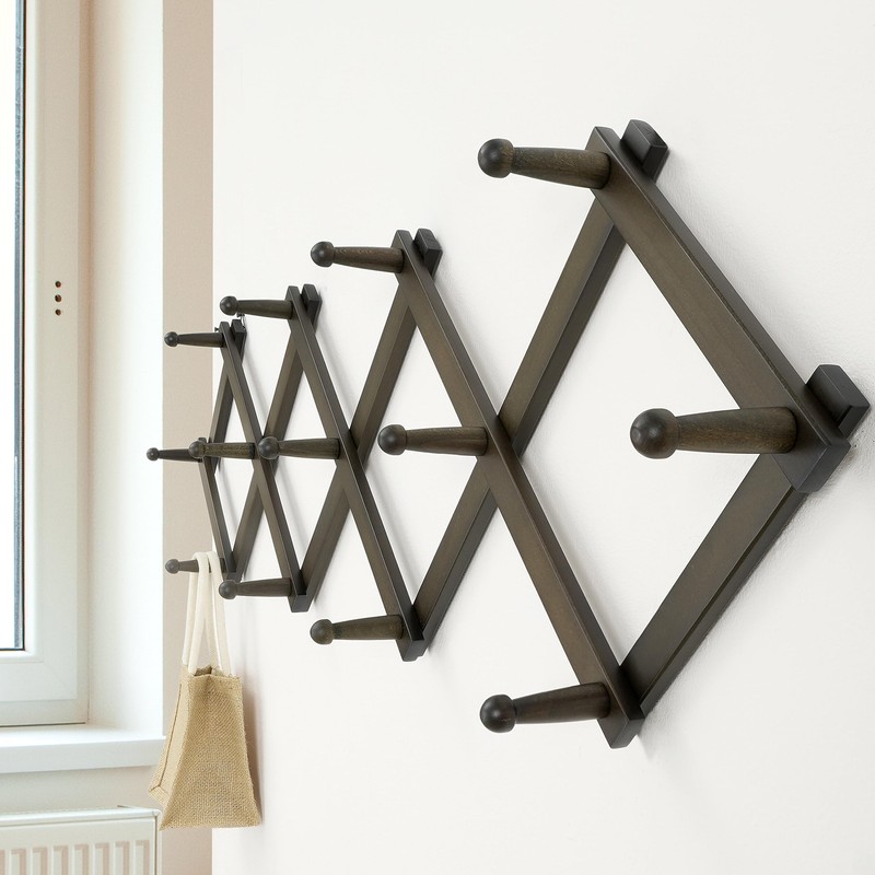 Dseap Accordion Wall Hanger:16'' High Wooden Wall Expandable Coat Rack,Hat