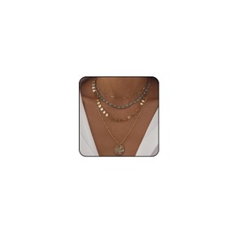 Boho Necklaces for Women Layered Turquoise Beaded Choker Necklace Western Jewelry for Women Sequin Coin Necklace Country Necklace Bohemian Boho Jewelry for Women Western Necklaces Summer Beach Necklace (Style B)