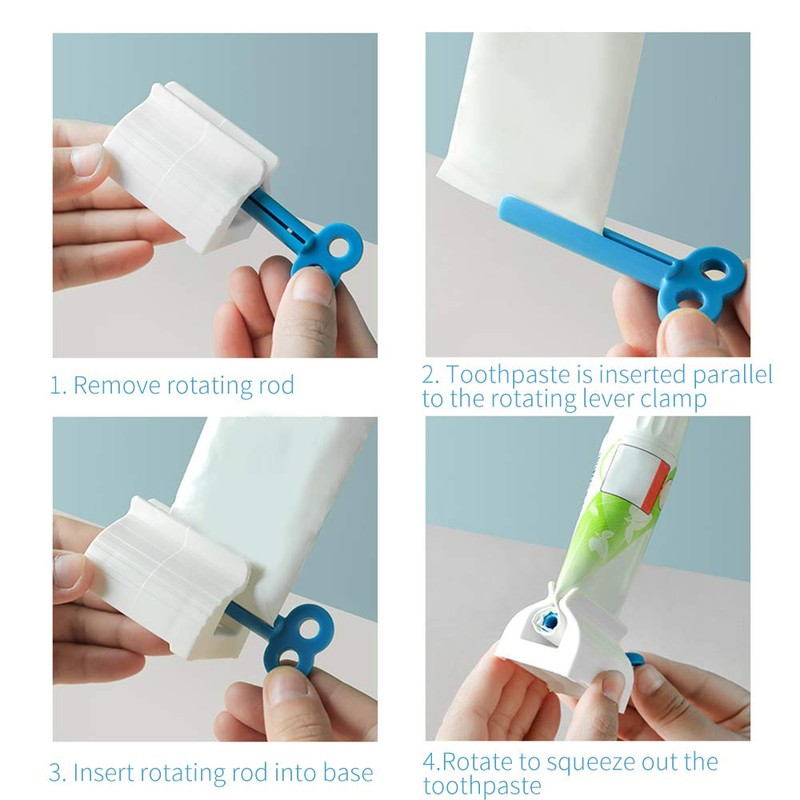 2 PCS Toothpaste Squeezer, Rolling Tube Toothpaste Squeezer Seat Holder