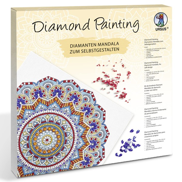 Ursus 43520001F Diamond Painting Mandala Set 1, Craft Set with