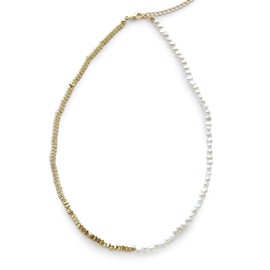 JewelVOX Women's Necklace, Short, Hypoallergenic, Pearl, Asymmetric, Nickel-Free, Simple, Adult
