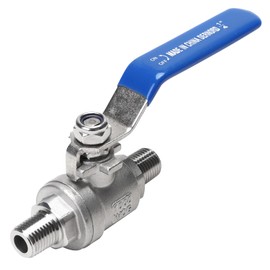 DERNORD Full Port Ball Valve 1/4 Inch - Male x Male Stainless Steel 304 Heavy Duty for Water, Oil, and Gas,1000WOG (1/4 Inch NPT)