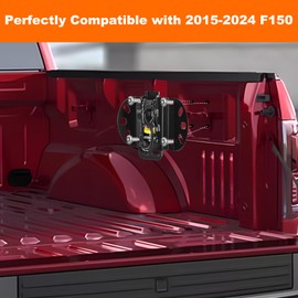 XCBYT Ford F150 Retractable Ratchet Straps for 2015–2024, 1322 lbs Break Strength, 450 lbs Load Capacity, with Heavy-Duty Base and PP+ABS Handle, Quick Install Truck Bed Cargo Tie Down Straps, 2 Pack