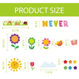 Spring Bulletin Board Decorations - 163Pcs Spring Classroom Decorations Spring Cutouts with Grass Bulletin Board Borders for Home Chalkboard Wall Door Decor