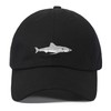 ZLYC Embroidered Cotton Baseball Cap Adjustable Snapback Dad Hat (Shark