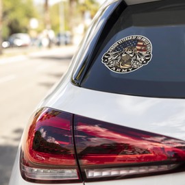 Proud American Veteran - US Army Military Honor Vinyl Sticker Decal for Car Bumpers and Windows Laptop Skateboard Luggage Sticker for Truck Hardhat Stickers for Men and Woman 5"X4" si63