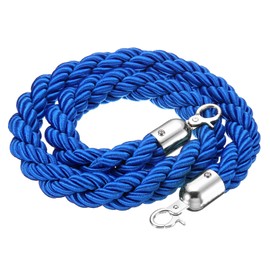 PATIKIL Barrier Rope, 1.2 m / 3.9 ft Barrier Rope Twisted Post Ropes, Blue Silver