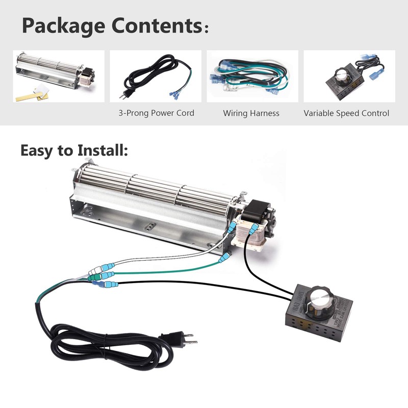 Criditpid BK GA3750 GA3750A GA3700 GA3700A Replacement Fireplace Blower Fan