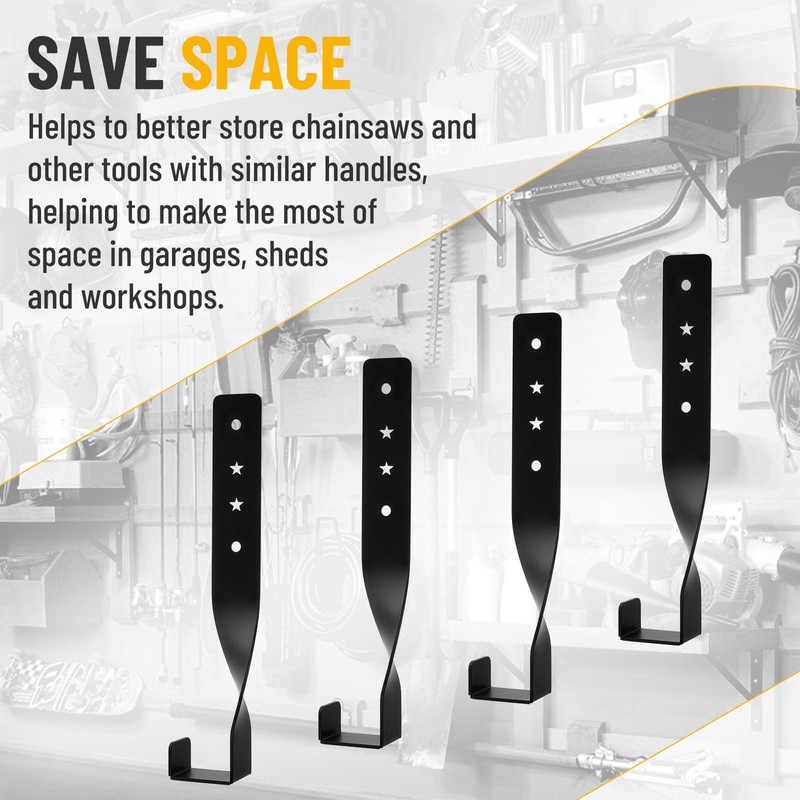 TRUCFUSION Chainsaw Holder Wall Mount, Chainsaw Hanger Storage Rack Hook,