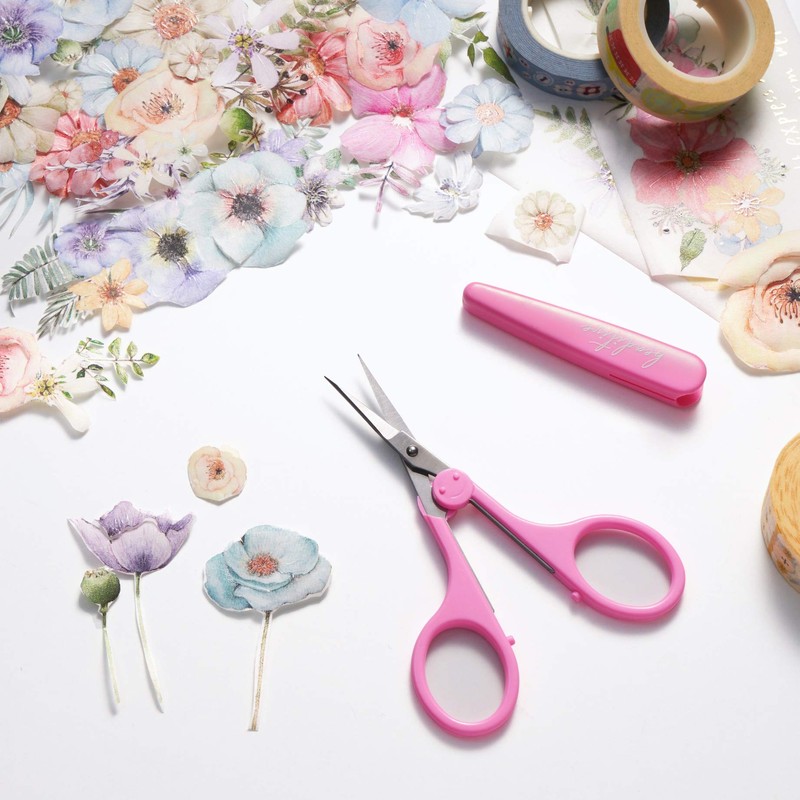 Beaditive 高精度ディテールハサミセット (2個) シャープ、細字 | ペーパーカット、スクラップブック、裁縫、工芸 | ステンレススチール | 保護カバー