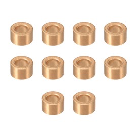 sourcing map Bearing Sleeve 6mm Bore x 10mm OD x 6mm Long Self-Lubricating Sintered Bronze Bushings 10pcs