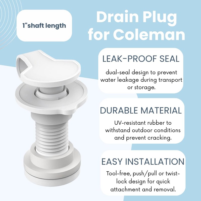 1" Cooler Drain Plug Replacement for Coleman Coolers-1 inch Shaft