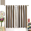 ZhiRain - Cortinas de rayas marrones y blancas verticales a