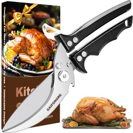 Poultry Shears Heavy Duty,Kitchen Shears for food Heavy Duty,Kitchen Scissors All Purpose,Chicken Shears,Fish,Meat,Easily Separable for Thorough Cleaning,Dishwasher Safe (Black)