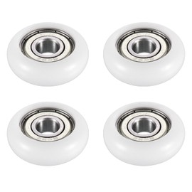 PATIKIL Nylon Pulley Wheel, 10x30x8mm 4 Pcs Ball Bearing Guide Roller Idler Pulley for Furniture Hardware Accessories and Sliding Door Window, White
