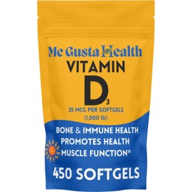 Vitamin D3 Supplement Softgels 25 Mcg (1000 IU) | D3 Supplement (as D3 Cholecalciferol) | Vitamin D3 1000 IU | Supports Immune Health & Bone Health | Essential for Calcium Absorption 450 Count