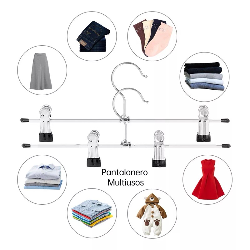 K&R 20 Perchas Con Clip Antideslizantes Gancho Giratorio Perchas