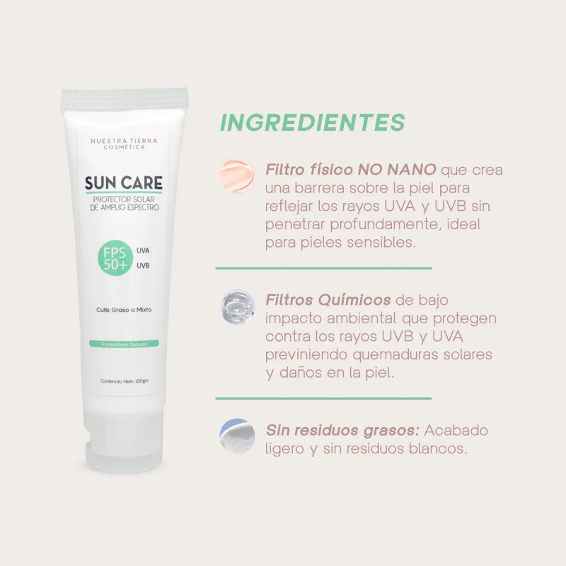 Protector Solar En Gel Para Cutis Graso/mixto Fps 50+