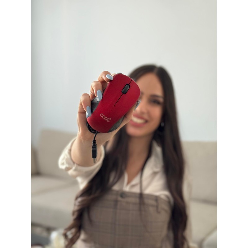 Cool USB-Maus, kabelgebunden, Rot