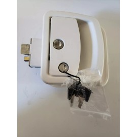Fastec White Paddle Entry Door Latch RV Camper Trailer Lock NEW Fastec FIC Plastic