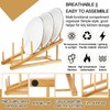Suclain 6 Pcs Wooden Bamboo Dish Drying Rack Kitchen Cabinet