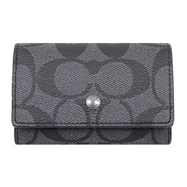 Coach F78675 Signature 5 Row Key Case, Men's, Women's, Outlet Product, Brand), charcoal