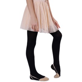 NOQ Microfibre Tights for Kids Girls 60 Denier Soft Warm Comfortable Opaque for Toddlers Tights Leisure Celebrations Ballet School One Pair Mary, nero