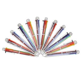12 Paket 6-in-1 Retractable Rollerball Multicolor Stifte, 6-Color Kugelschreiber für Büro Schulbedarf Studenten Kinder Geschenk