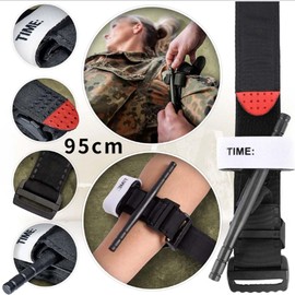 XUZOPIM Tourniquet with Thick Bar, Tourniquet or Tactical Bag, Emergency Outdoor Tourniquet, Tourniquet Combat, Military Emergency For Blood Loss Control, For One-Handed Operation, Black