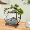 Backflow Incense Holder with Water Fountains and LED Light, Rockery