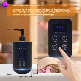 oil warmer for massage, Massage Oil Warmer, lotion Warmer for Spa, Salon and Barber Shops,with 2 Oil Bottle Dispenser,with 1 white funnel,Atmosphere lights,Temperature control,Time delay start,Silver