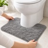 U-Shaped Bathroom Toilet Mat – Thick Plush Polyester Absorbent Rug